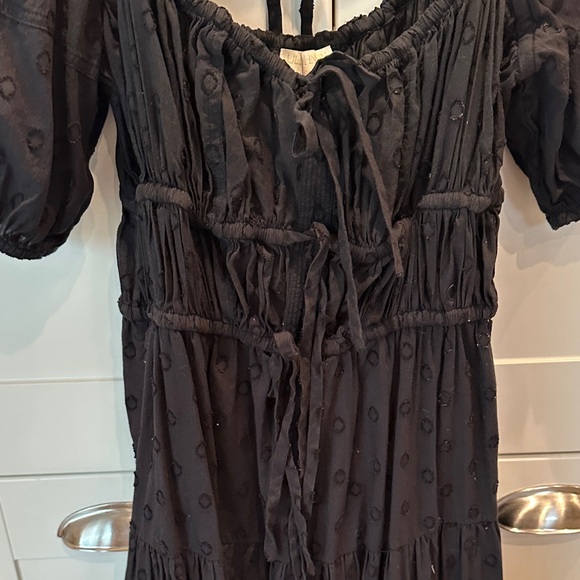 Ulla Johnson Black One-Shoulder Puff Sleeve Dress - Picture 6 of 6